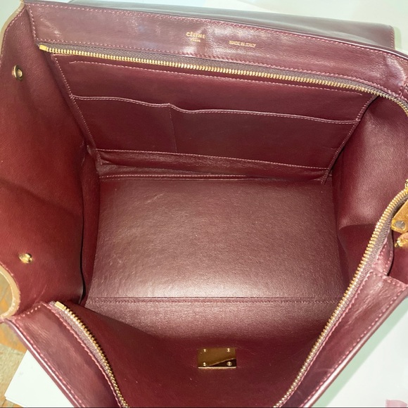 CELINE Python Tricolor Leather Medium Trapeze Bag - Picture 2 of 5